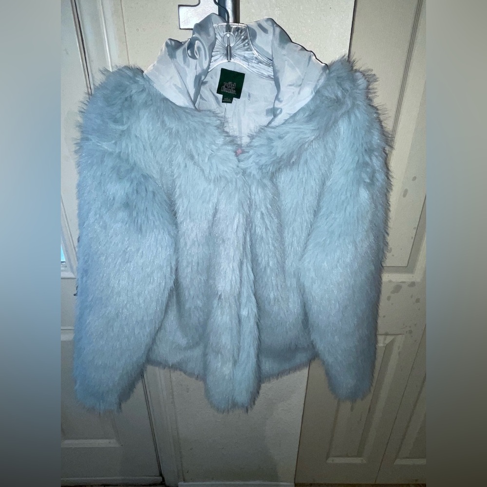 Wild Fable Light Blue Faux Fur Jacket